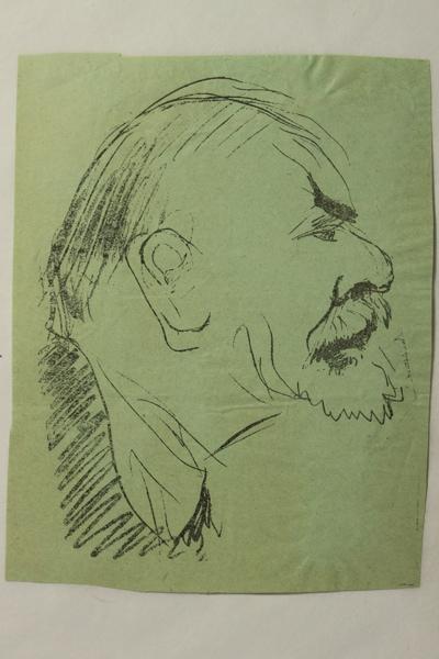 Caricature d'un personnage non identifié (titre factice)