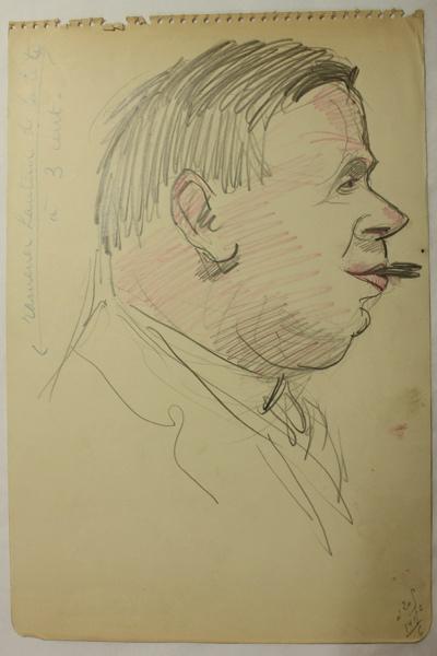 Caricature d'un personnage non identifié (titre factice)
