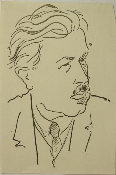 Caricature d'un personnage non identifié (titre factice)