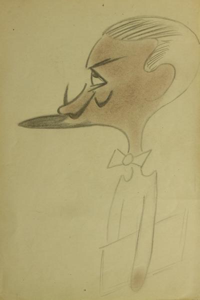 Caricature d'un personnage non identifié (titre factice)