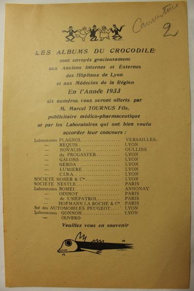 Caricature. 'Albums du Crocodile  1933'