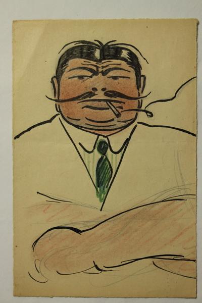 Caricature d'un personnage non identifié (titre factice)