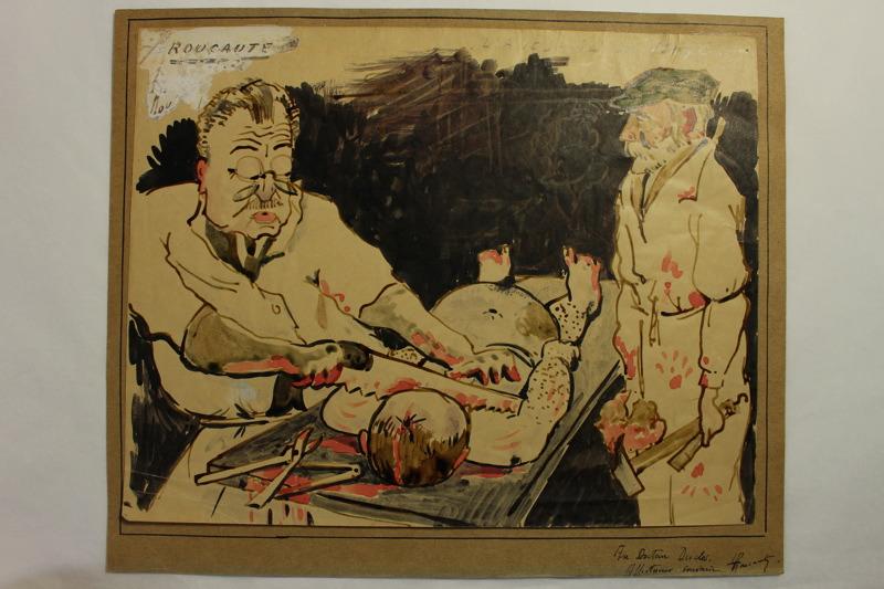 Caricature. L'autopsie d'un noyé