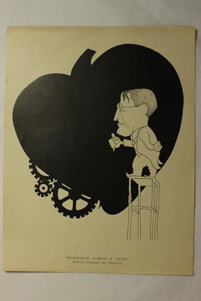 Caricature du professeur A Dumas - Médecin honoraire des hôpitaux