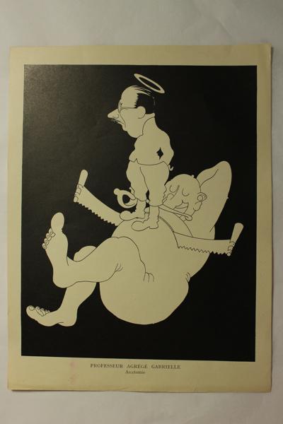Caricature du professeur agrégé Gabrielle - Anatomie