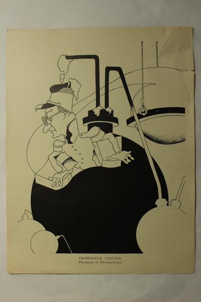 Caricature du professeur Leulier - Pharmacie et pharmacologie
