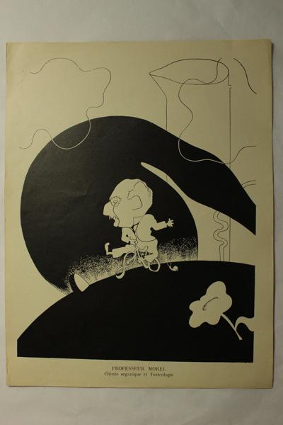 Caricature du professeur Morel - Chimie organique et toxicologie