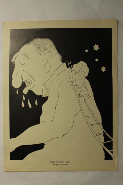 Caricature du professeur Pic - Clinique médicale