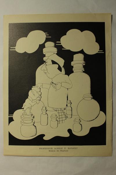 Caricature du professeur agrégé P. Ravault - Médecin des hôpitaux