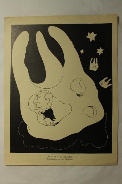 Caricature du Docteur J Tellier - Administrateur des Hospices