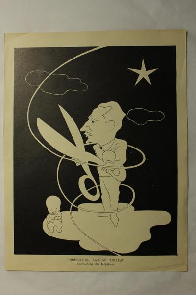 Caricature du professeur agrégé Trillat - Accoucheur des hôpitaux