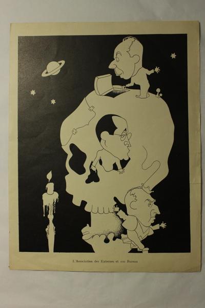 Caricature : l'Association des Externes et leur Bureau (titre factice)