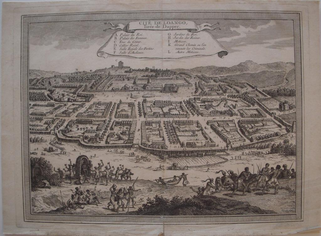 Cité de Loango, tirée de Dapper. (titre inscrit)