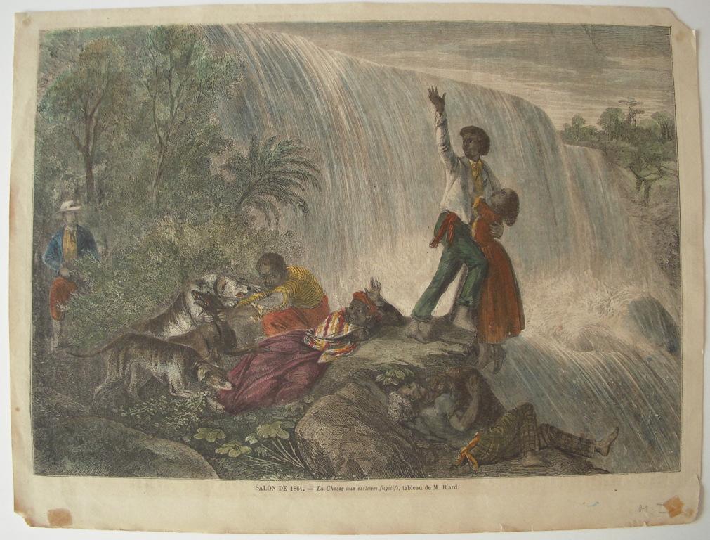 Salon de 1861. La Chasse aux esclaves fugitifs, tableau de M. Biard. (titre inscrit)