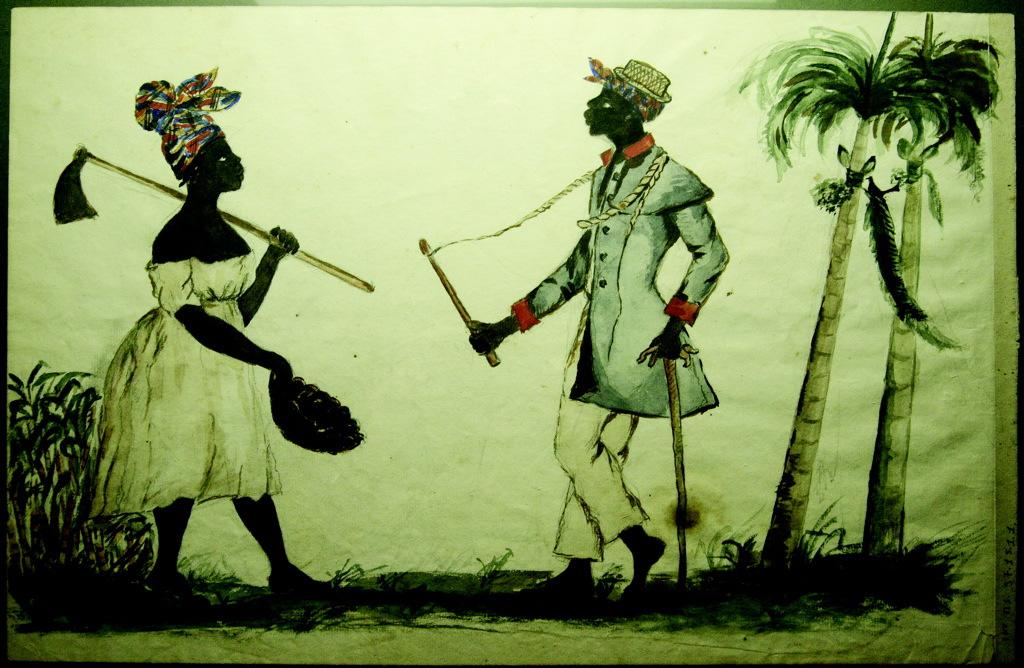 Le commandeur et l'esclave à la houe (titre factice)