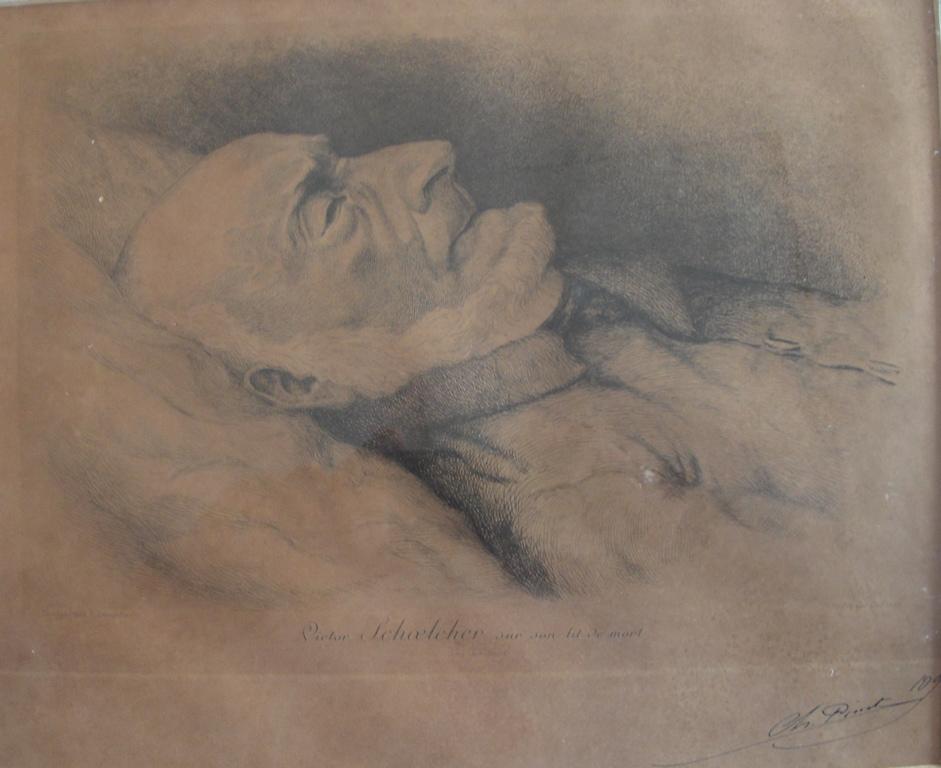 Victor Schoelcher sur son lit de mort