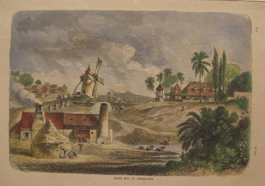 Sugar mill at Guadaloupe (titre inscrit, anglais)