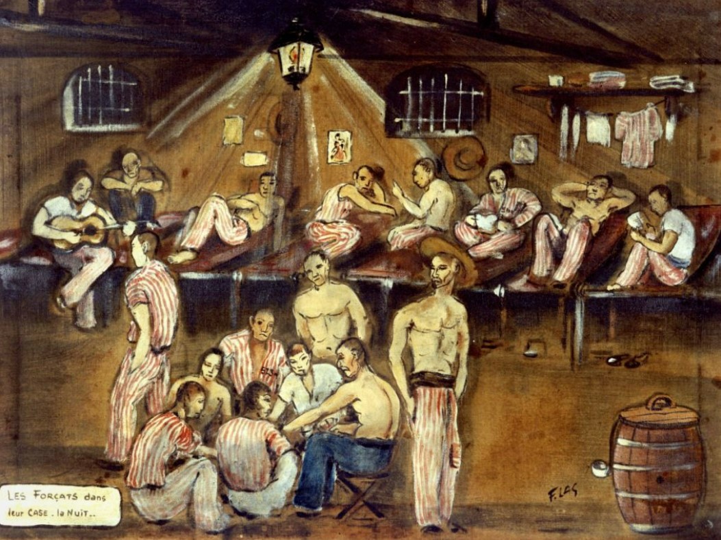 Les forçats dans leur case, la nuit…