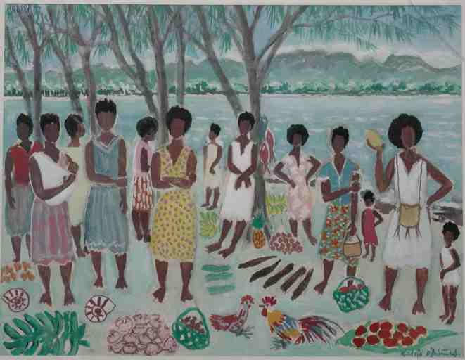 Filles au marché à Nordsup (Mallicolo)