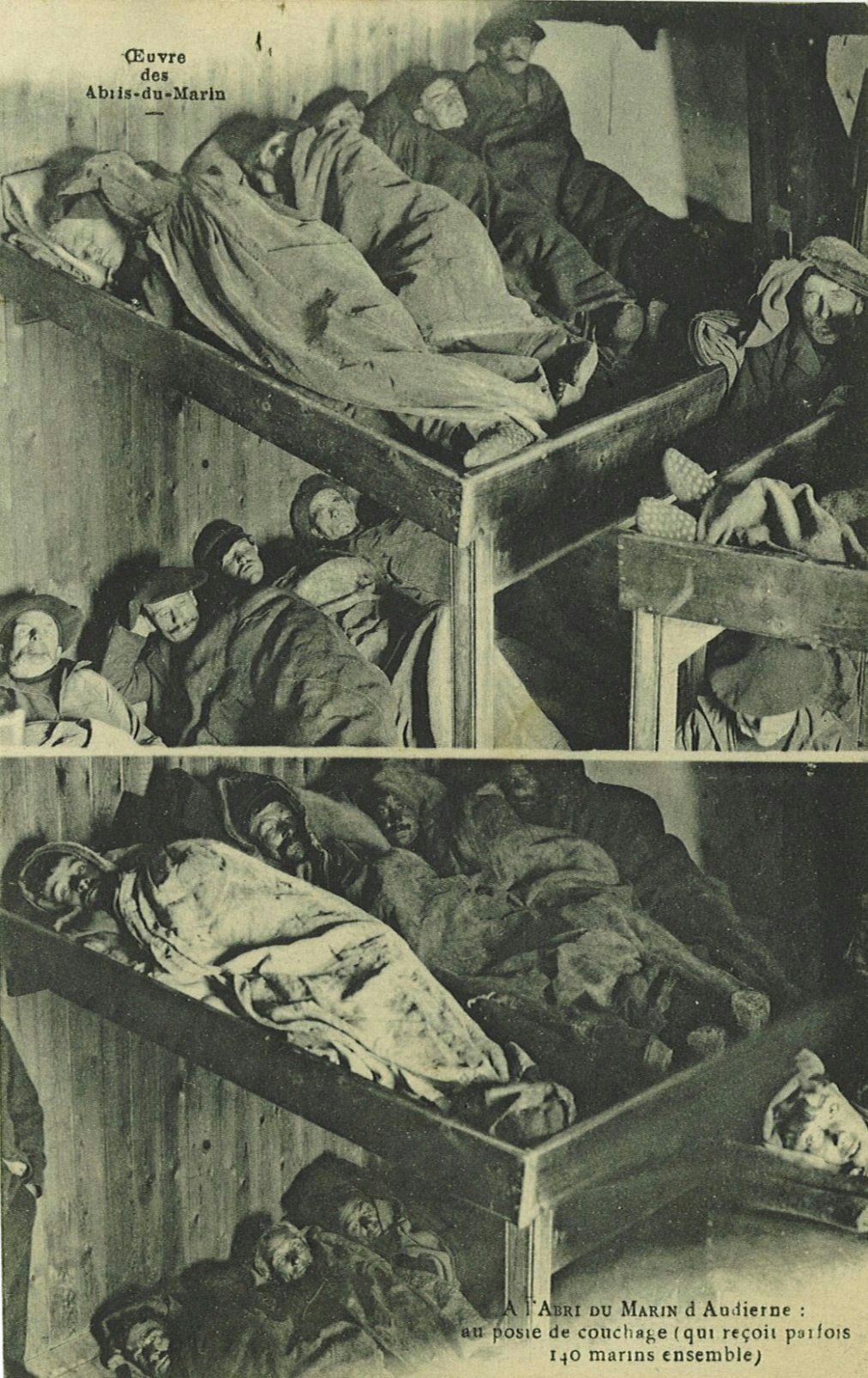 A l'Abri du Marin d'Audierne : au poste de couchage (qui reçoit parfois 140 marins ensemble)