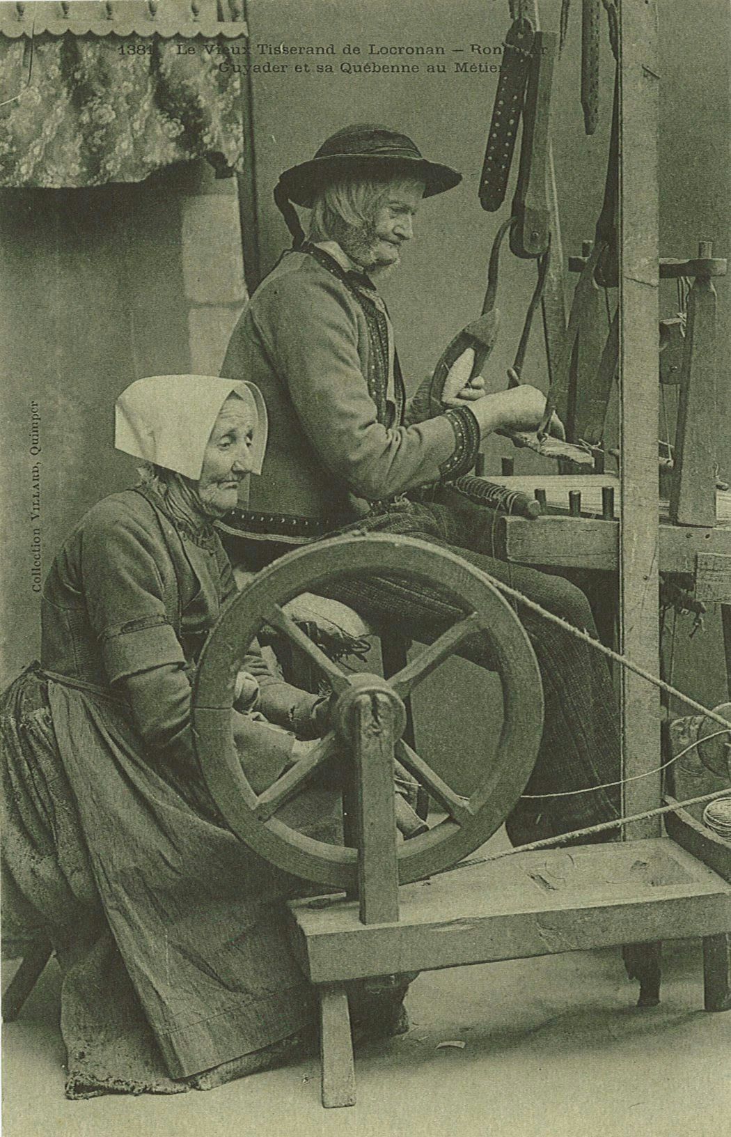 Le Vieux Tisserand de Locronan - Ronan Ar Guyader et sa Québenne au Métier