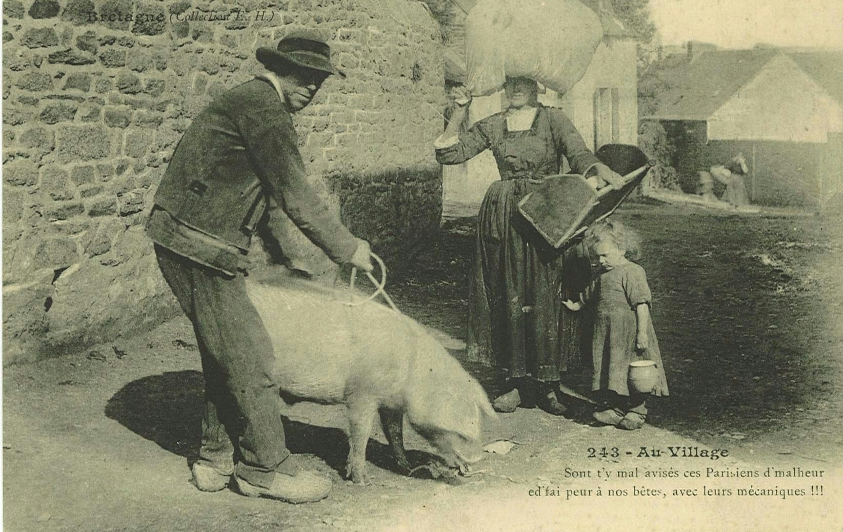 Au Village - Sont t'y mal avisés ces Parisiens d'malheur ed fai peur à nos bêtes avec leurs mécaniques !!!