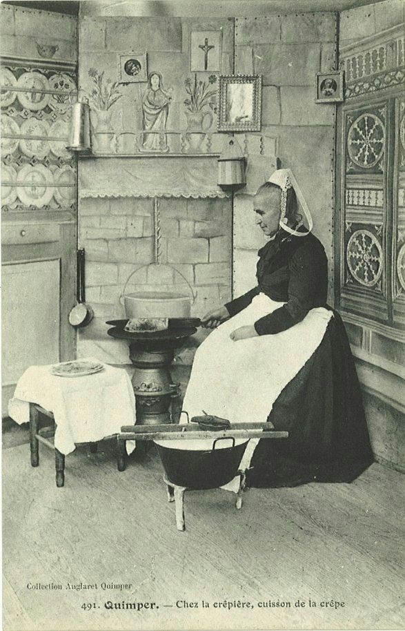 Chez la crêpière cuisson de la crêpe