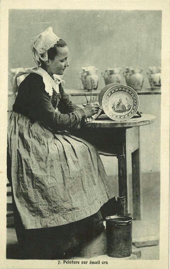 Peinture sur émail cru