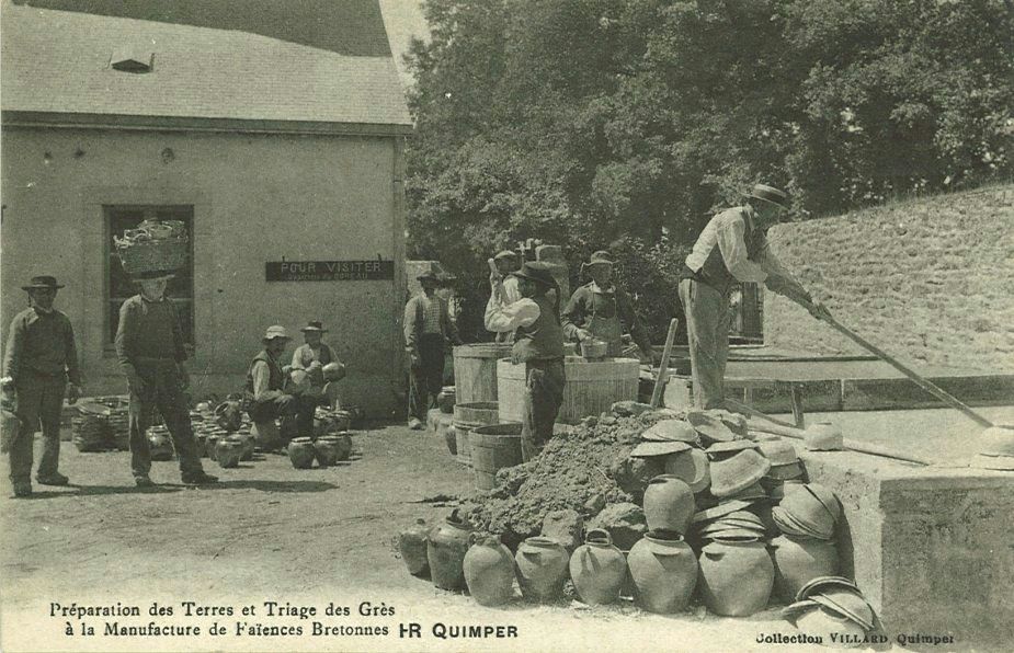 Préparation des Terres et Triage des Grès à la Manufacture de Faïences Bretonnes HR QUIMPER