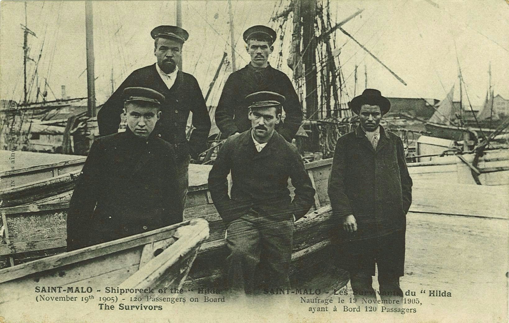 Les Survivants du Hilda - Naufragé le 19 Novembre 1905 ayant à bord 120 Passagers