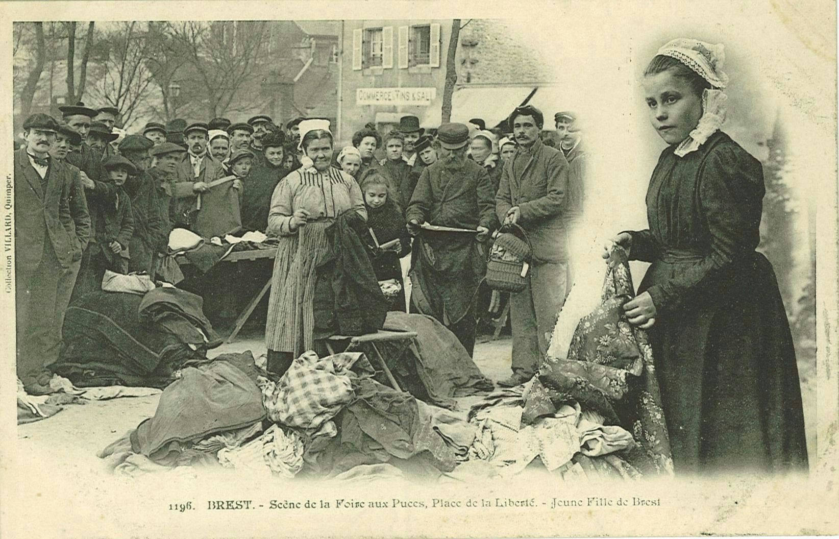 Scène de la Foire aux Puces Place de la Liberté - Jeune Fille de Brest