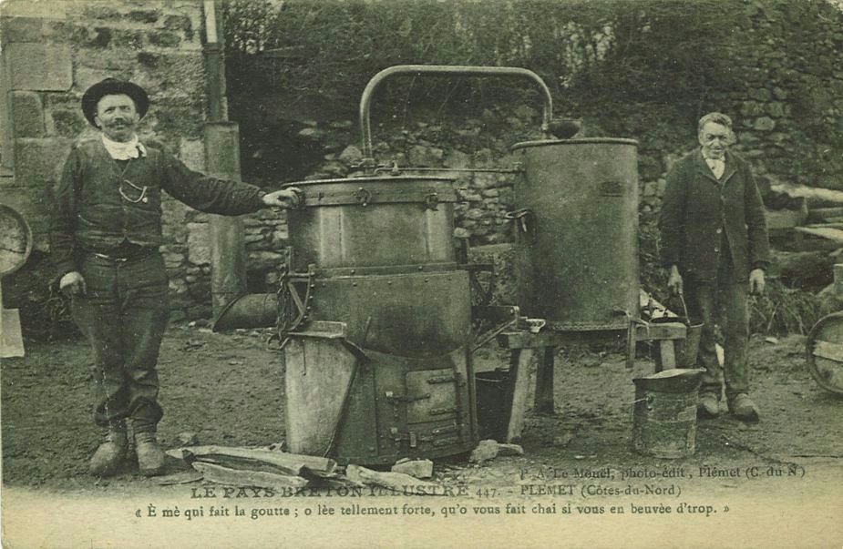 E mè qui fait la goutte o lèe tellement forte qu'o vous fait chai si vous en beuvèe d'trop.