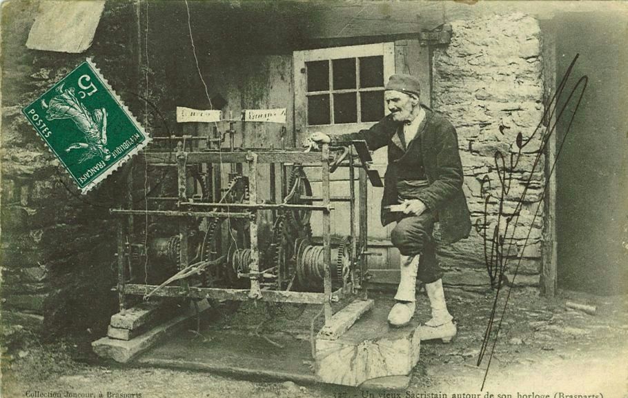 Un vieux Sacristain autour de son horloge