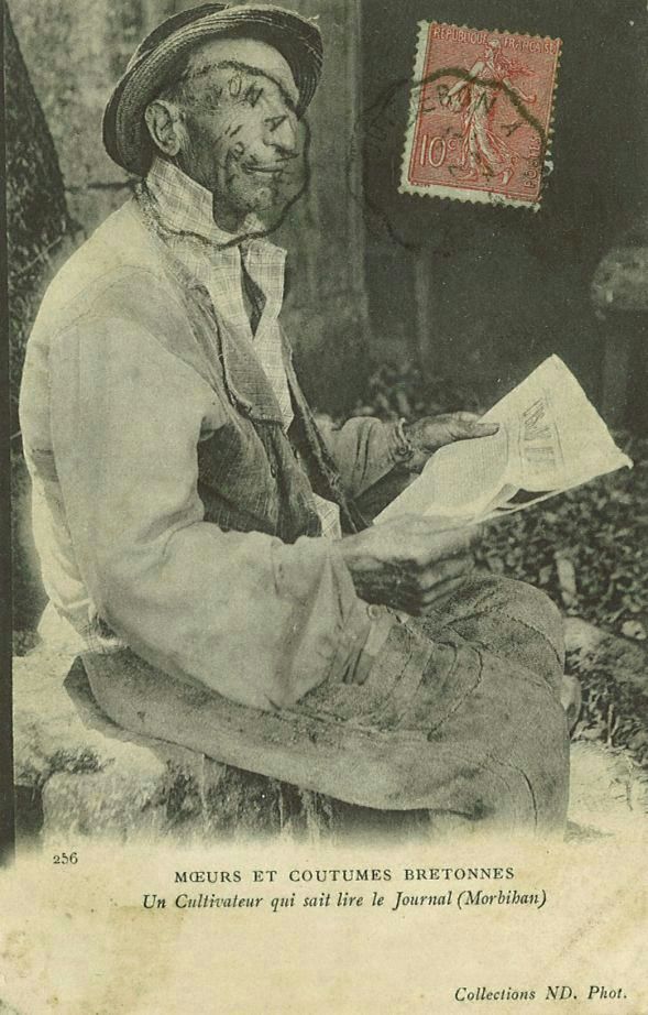 Un Cultivateur qui sait lire le Journal