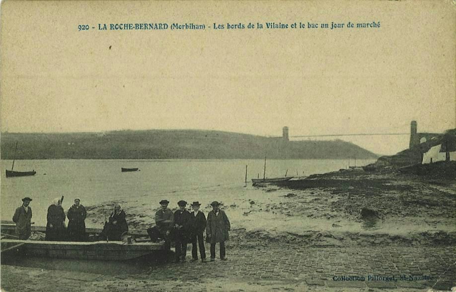 Les bords de la Vilaine et le bac un jour de marché