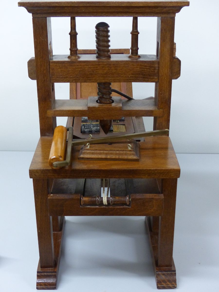presse typographique de Gutenberg (15° siècle)