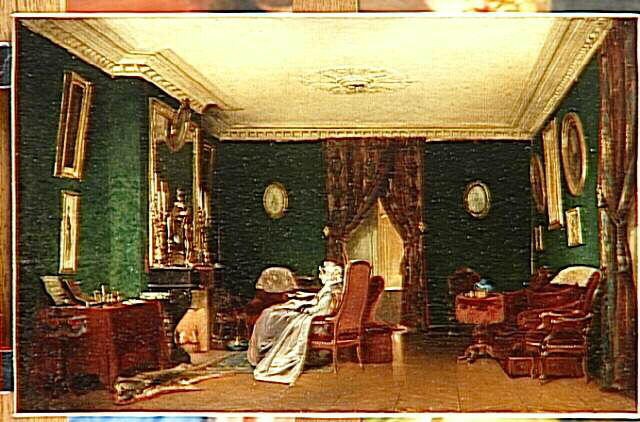 La Baronne de Serlay dans son salon