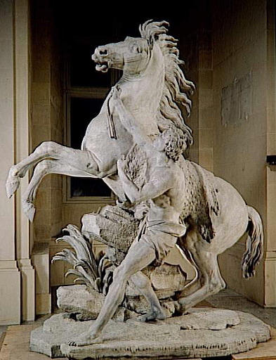 Les Chevaux de Marly, Cheval retenu par un palefrenier, dit