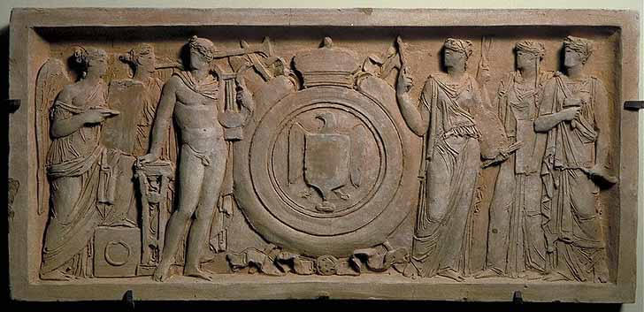 Apollon et les Arts entourant les armes de l'Italie