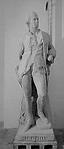 Jean Antoine Houdon debout, tenant le modèle de son écorché [disparu]