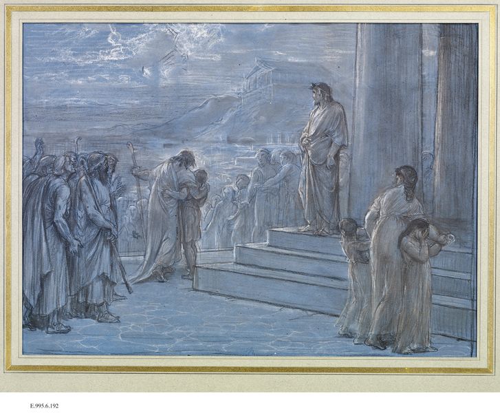 Scène d'Oedipe Roi de Sophocle : "Dans quel flot de misère il vit précipité !"