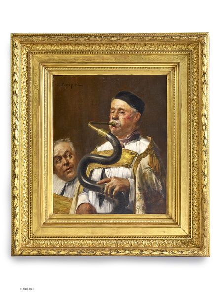 Personnage d'église jouant du serpent