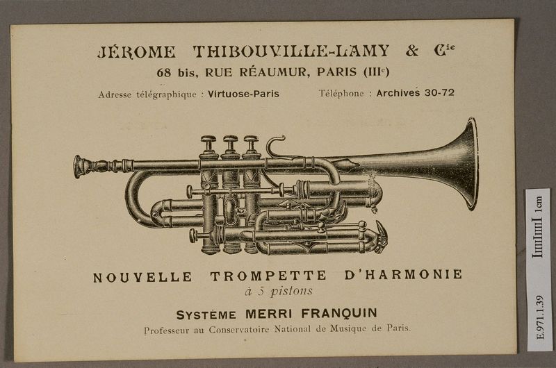 Carte postale de la maison Jérôme Thibouville-Lamy & Cie