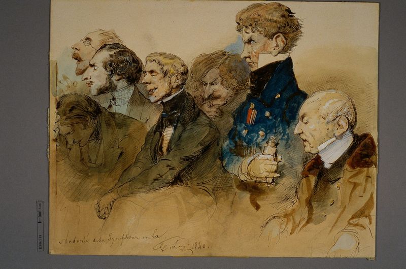 Groupe d'auditeurs au Conservatoire ou Première audition de la symphonie en la de Beethoven