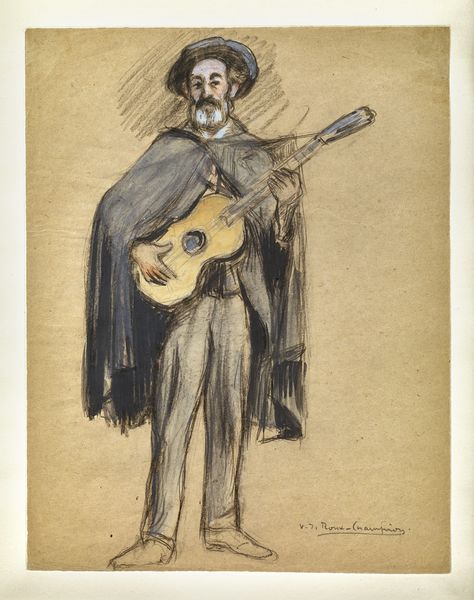 Un guitariste parisien à Montmartre vers 1900
