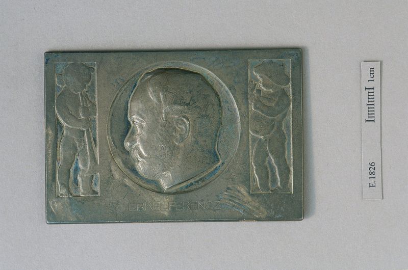 Plaquette de métal représentant Erthel Ferencz
