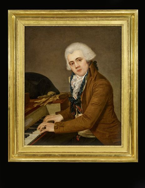 Portrait de pianiste avec piano carré Erard frères