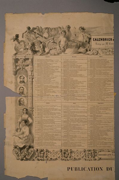 Demi-page d'un calendrier musical