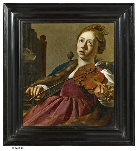Tableau de Sainte Cécile jouant du violon