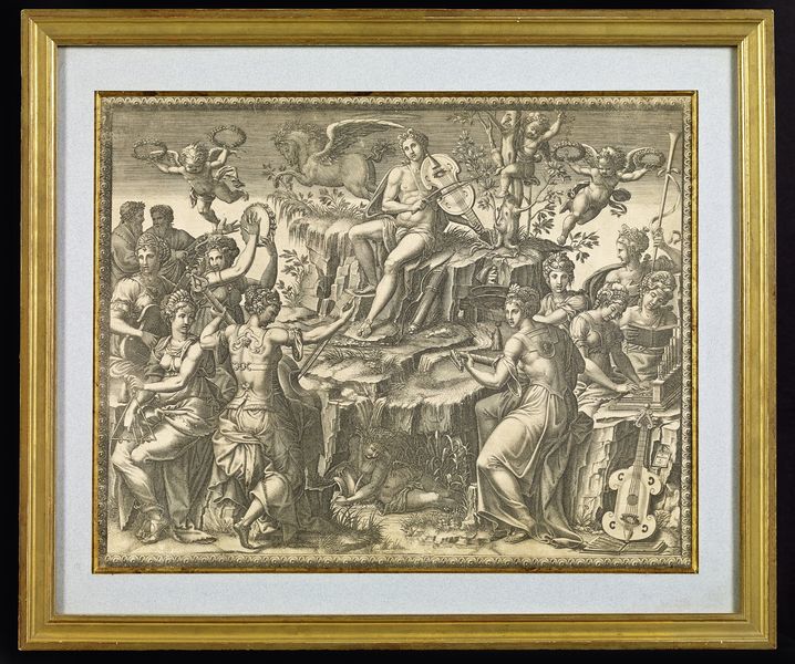 "Apollon sur le Parnasse au milieu des muses"